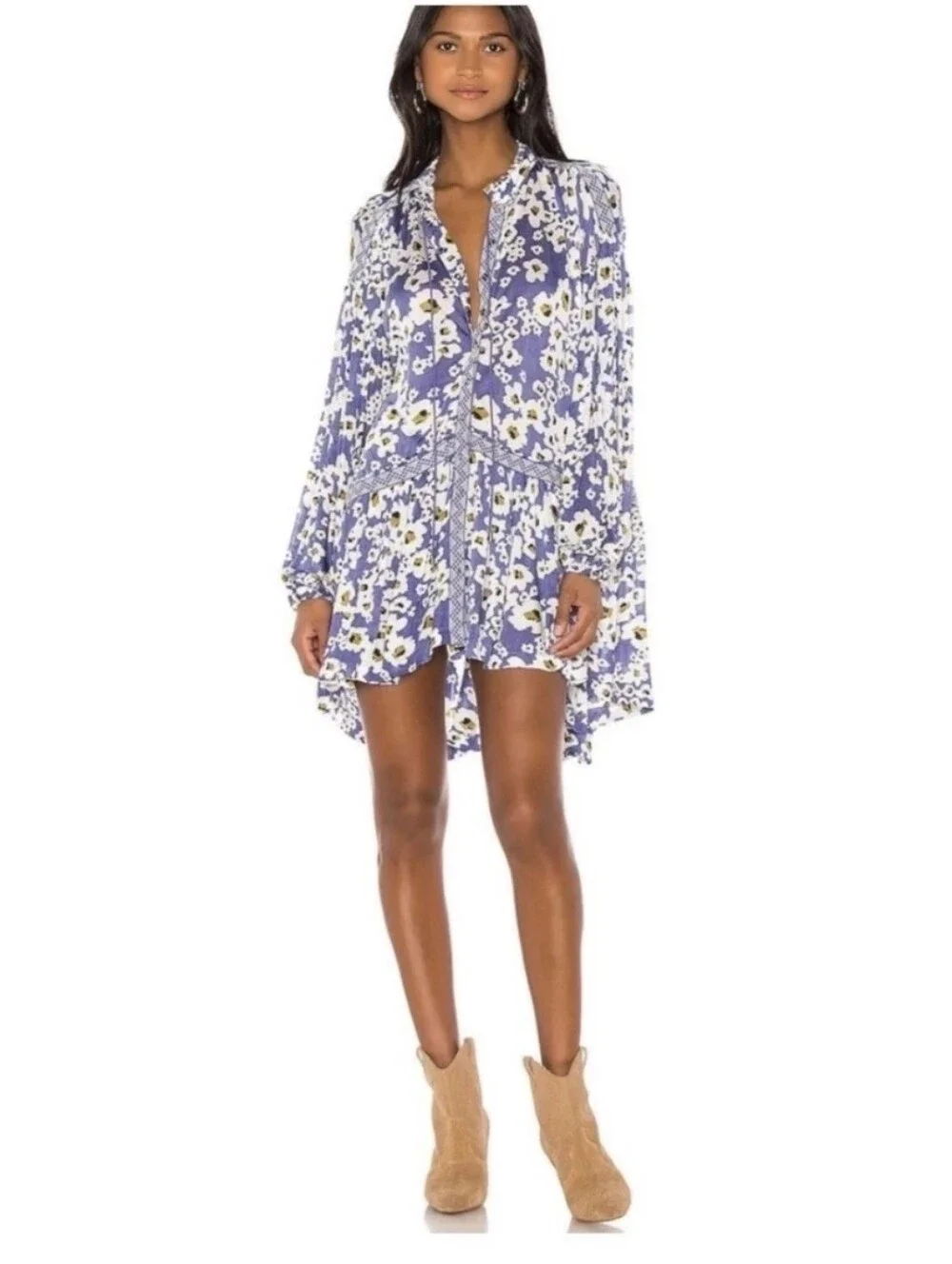 Free People | Love Letter Lavender Tunic Top Mini Dress Size Small